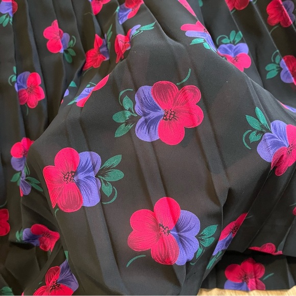 Vintage Country Sophisticates Pendleton Floral Pleated midi skirt sheer size S - Picture 9 of 9